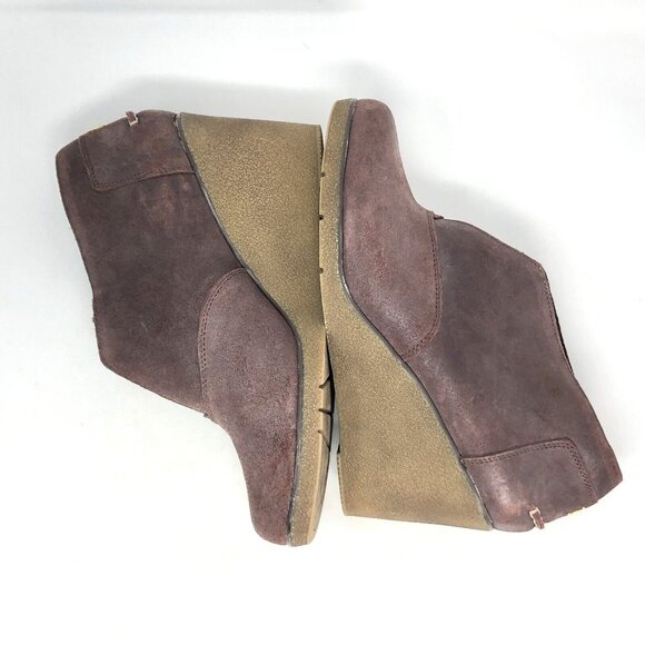 Sperry Boots Womens 12M Harlow Brook Brown Leather Top Sider Wedge Heel Suede - Picture 4 of 11